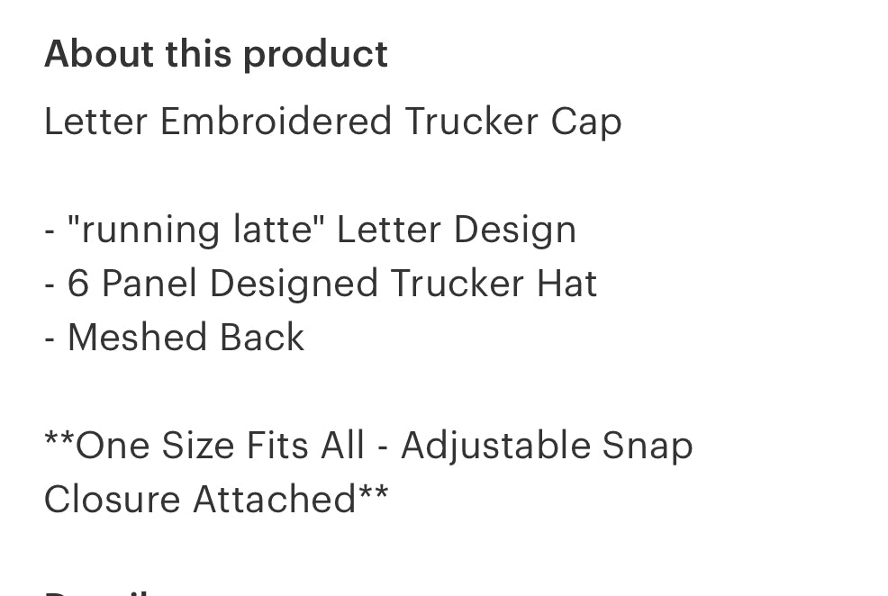 Running Latte Trucker Hat