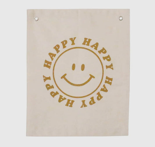 Happy Smile Circle Canvas Banner